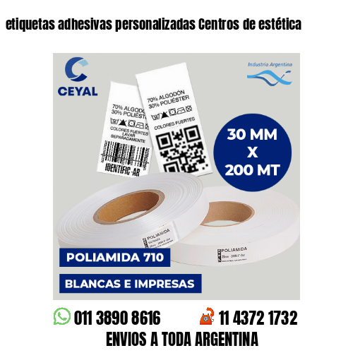 etiquetas adhesivas personalizadas Centros de estética