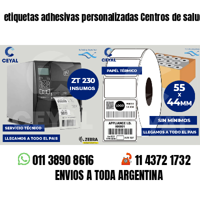 etiquetas adhesivas personalizadas Centros de salud
