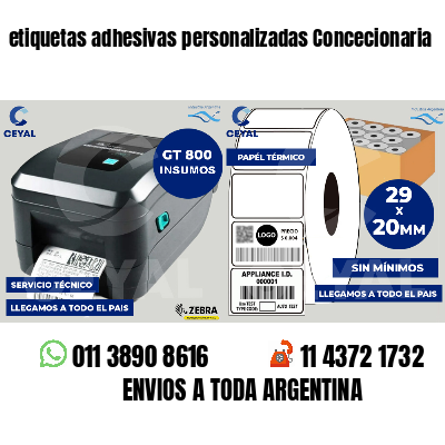 etiquetas adhesivas personalizadas Concecionaria