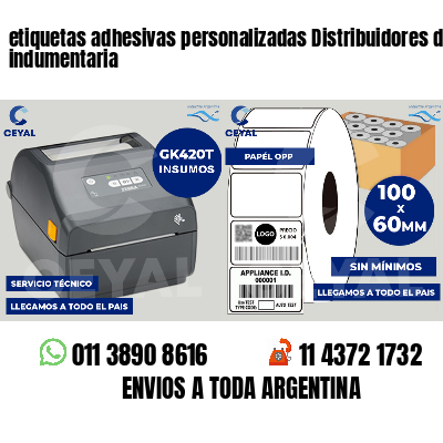etiquetas adhesivas personalizadas Distribuidores de indumentaria