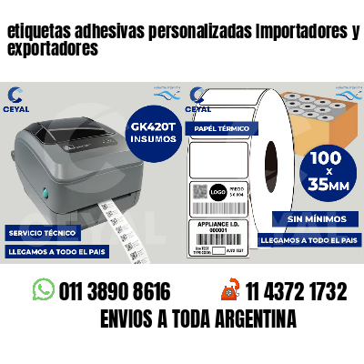 etiquetas adhesivas personalizadas Importadores y exportadores