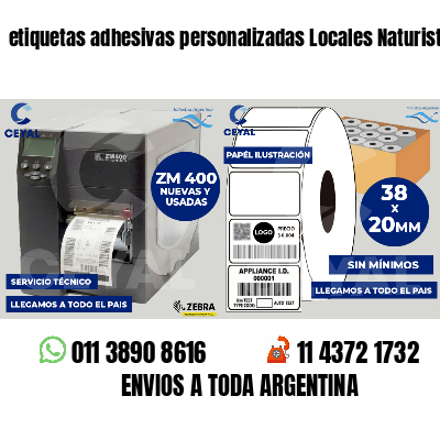 etiquetas adhesivas personalizadas Locales Naturistas