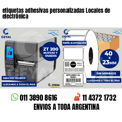 etiquetas adhesivas personalizadas Locales de electrónica