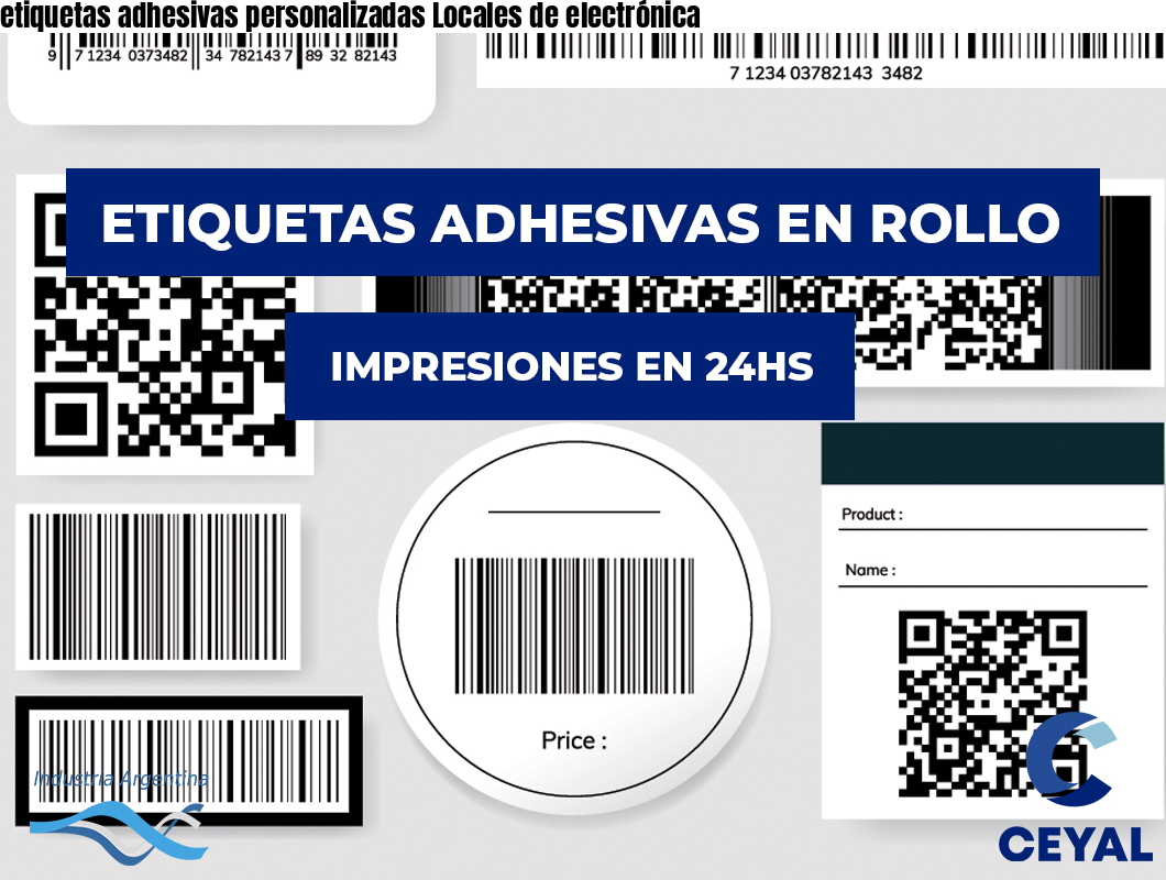 etiquetas adhesivas personalizadas Locales de electrónica