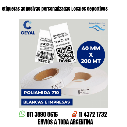 etiquetas adhesivas personalizadas Locales deportivos