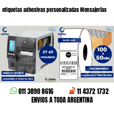 etiquetas adhesivas personalizadas Mensajerías