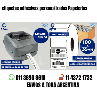 etiquetas adhesivas personalizadas Papelerías