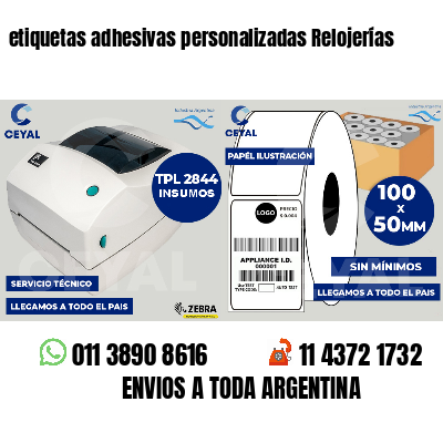 etiquetas adhesivas personalizadas Relojerías