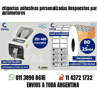 etiquetas adhesivas personalizadas Respuestos para automotores