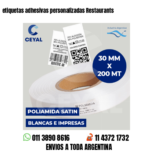etiquetas adhesivas personalizadas Restaurants