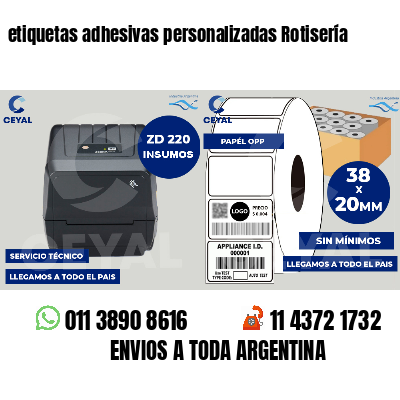 etiquetas adhesivas personalizadas Rotisería