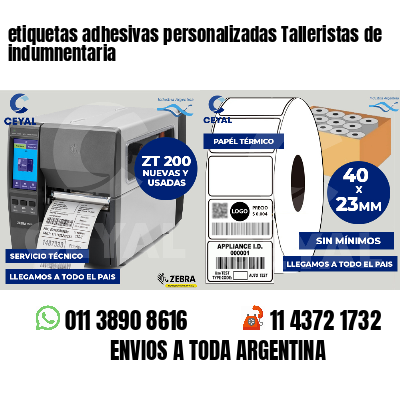 etiquetas adhesivas personalizadas Talleristas de indumnentaria