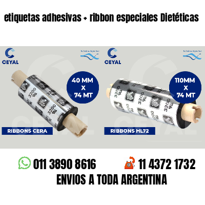 etiquetas adhesivas   ribbon especiales Dietéticas