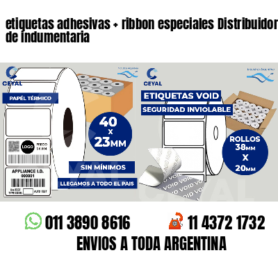 etiquetas adhesivas   ribbon especiales Distribuidores de indumentaria