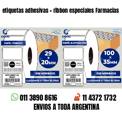 etiquetas adhesivas   ribbon especiales Farmacias