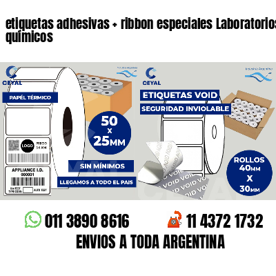 etiquetas adhesivas ribbon especiales Laboratorios químicos