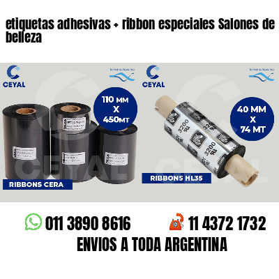 etiquetas adhesivas   ribbon especiales Salones de belleza