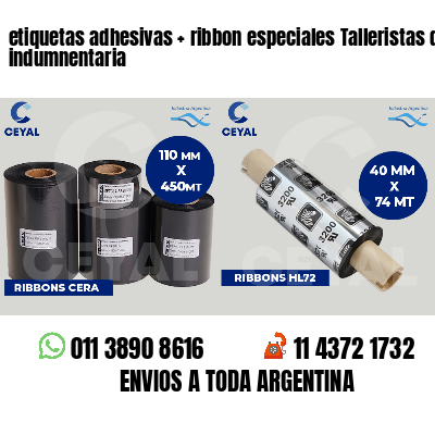 etiquetas adhesivas   ribbon especiales Talleristas de indumnentaria