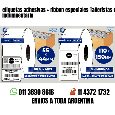 etiquetas adhesivas   ribbon especiales Talleristas de indumnentaria