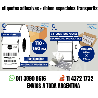 etiquetas adhesivas   ribbon especiales Transportistas