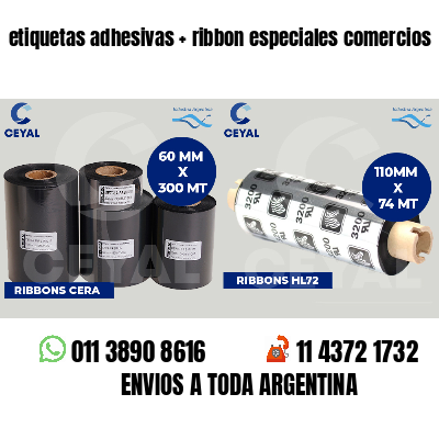 etiquetas adhesivas ribbon especiales comercios