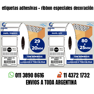 etiquetas adhesivas   ribbon especiales decoración