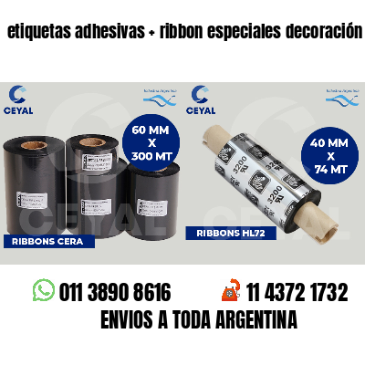 etiquetas adhesivas   ribbon especiales decoración