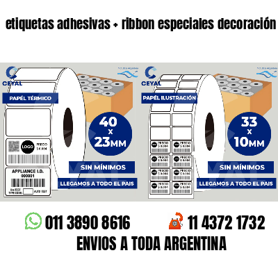 etiquetas adhesivas   ribbon especiales decoración