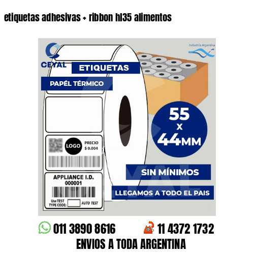 etiquetas adhesivas   ribbon hl35 alimentos