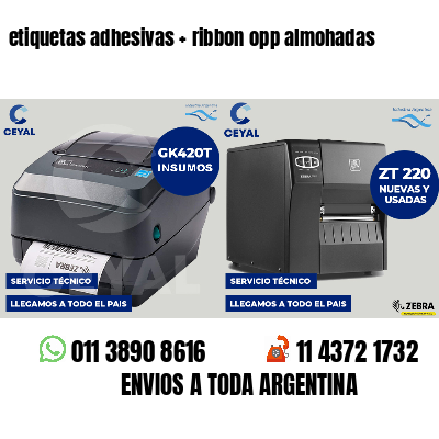 etiquetas adhesivas   ribbon opp almohadas