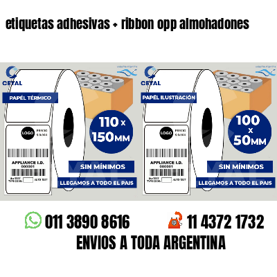 etiquetas adhesivas   ribbon opp almohadones
