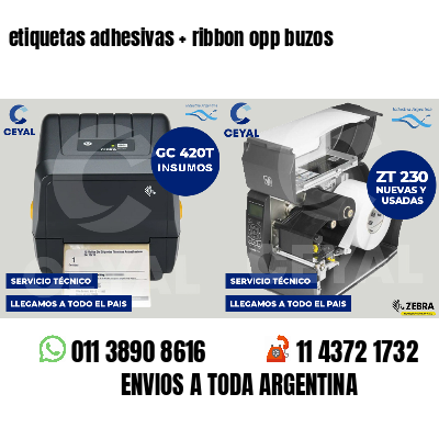 etiquetas adhesivas ribbon opp buzos