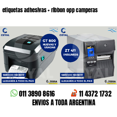 etiquetas adhesivas   ribbon opp camperas