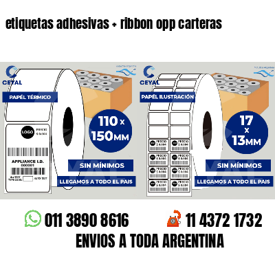 etiquetas adhesivas ribbon opp carteras