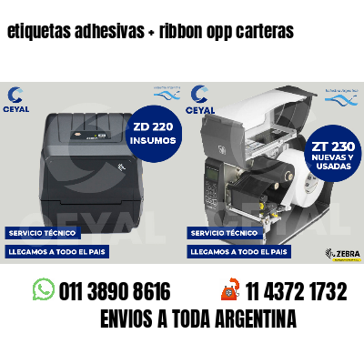 etiquetas adhesivas ribbon opp carteras