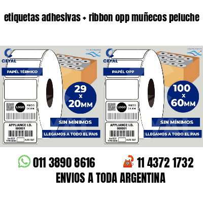 etiquetas adhesivas ribbon opp muñecos peluche