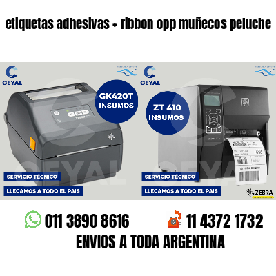 etiquetas adhesivas ribbon opp muñecos peluche