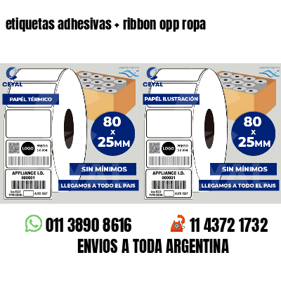 etiquetas adhesivas   ribbon opp ropa