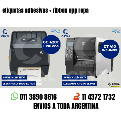 etiquetas adhesivas   ribbon opp ropa