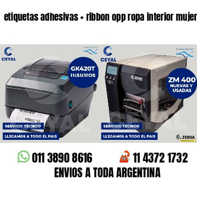 etiquetas adhesivas ribbon opp ropa interior mujer
