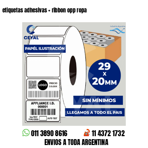 etiquetas adhesivas   ribbon opp ropa