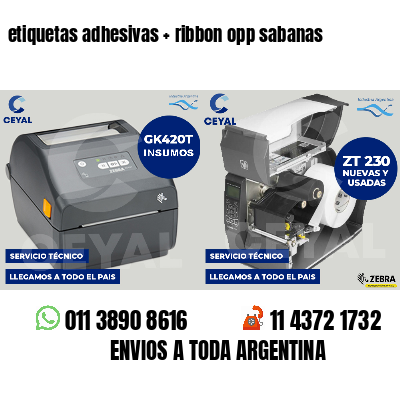 etiquetas adhesivas   ribbon opp sabanas