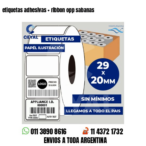 etiquetas adhesivas   ribbon opp sabanas