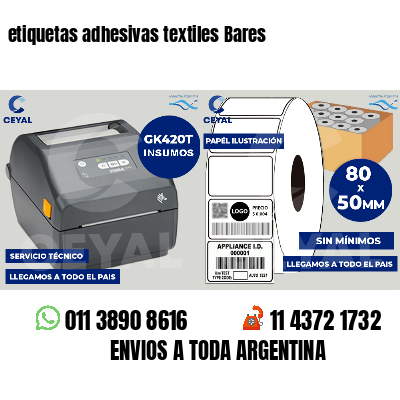 etiquetas adhesivas textiles Bares