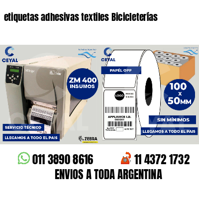 etiquetas adhesivas textiles Bicicleterías
