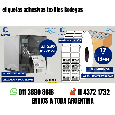 etiquetas adhesivas textiles Bodegas