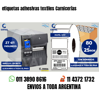 etiquetas adhesivas textiles Carnicerías