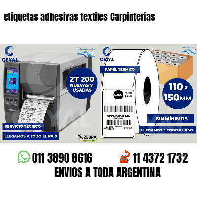 etiquetas adhesivas textiles Carpinterías