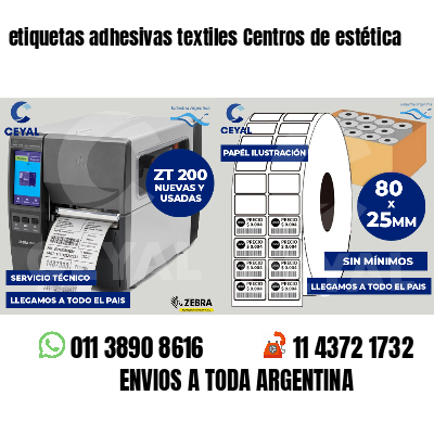 etiquetas adhesivas textiles Centros de estética