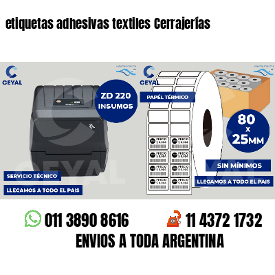 etiquetas adhesivas textiles Cerrajerías